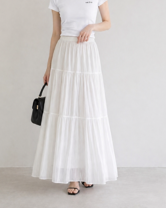 【Airy Pleats Long Skirt】