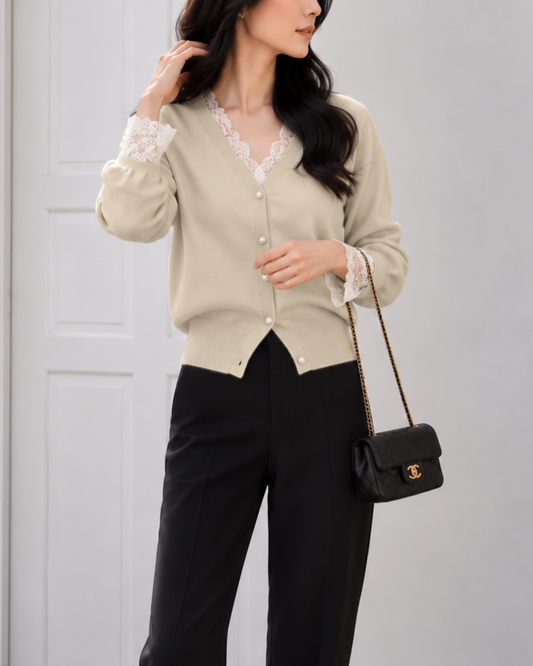 レースレイヤードcardigan