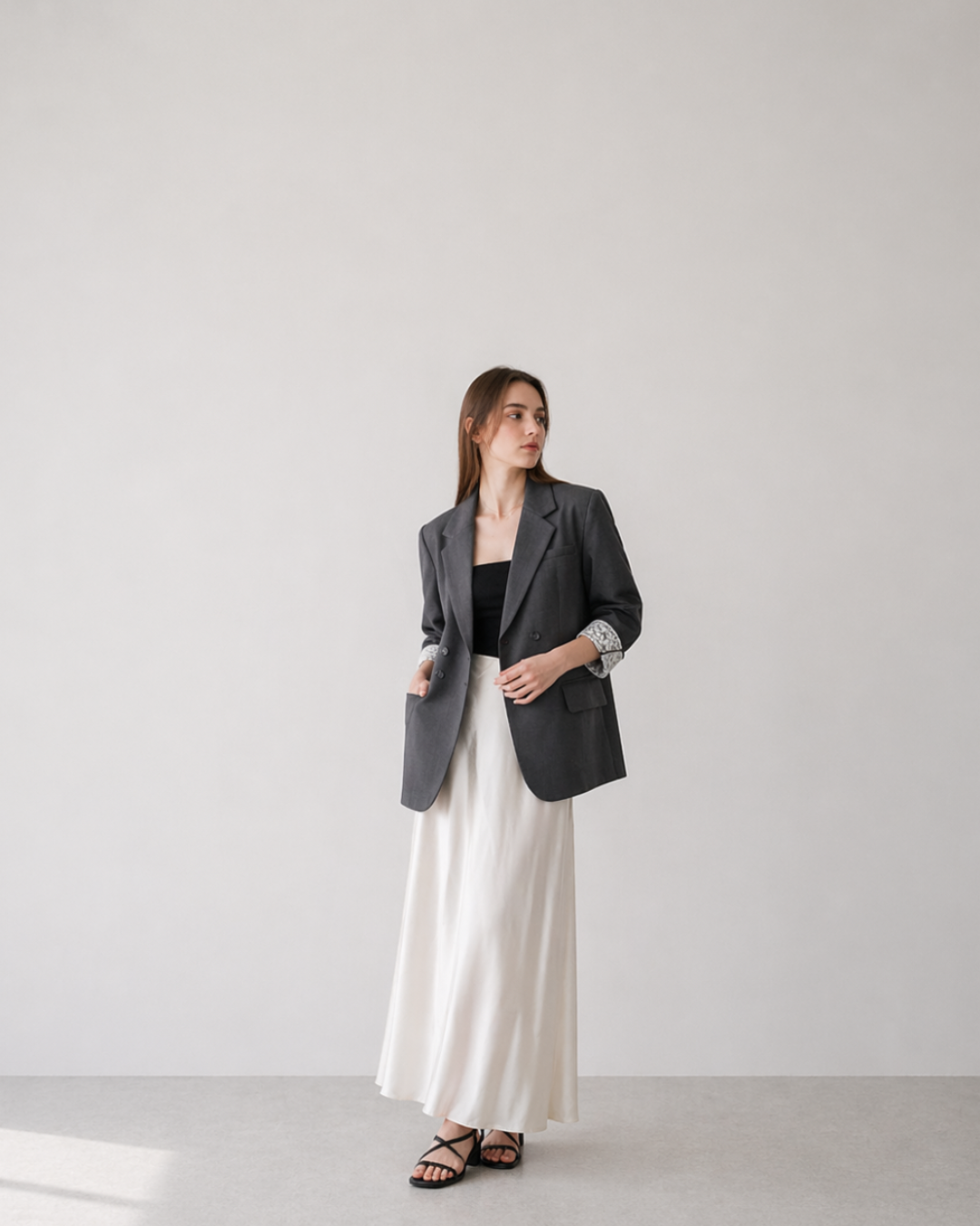Satin-Like Flare Skirt
