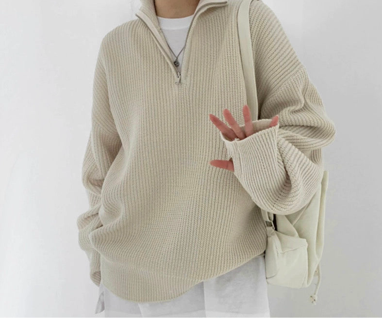 Half Zip Luxe Knit Pullover