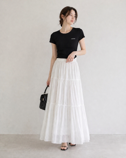 【Airy Pleats Long Skirt】