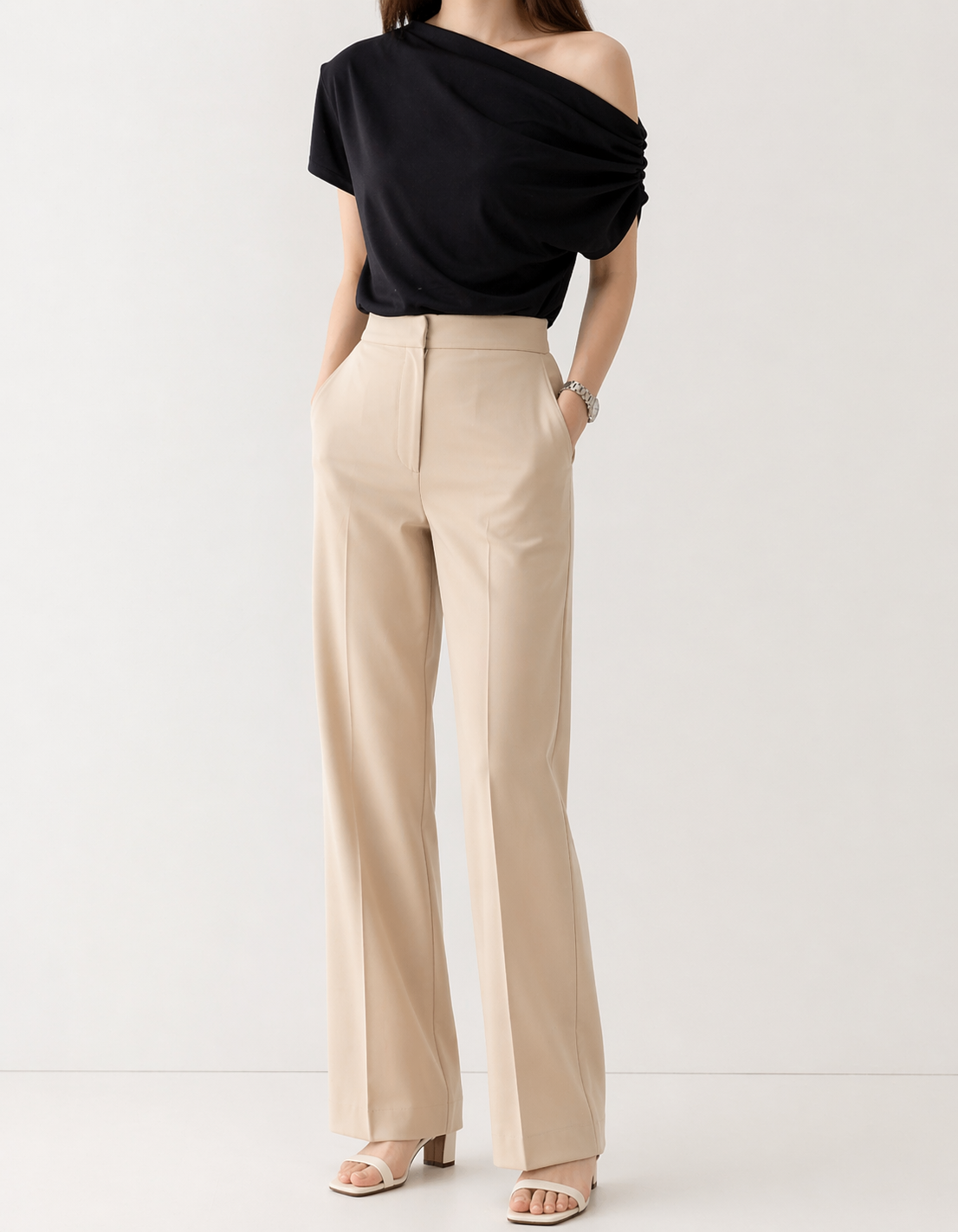 Draped One-Shoulder Top