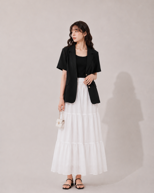 【Airy Pleats Long Skirt】