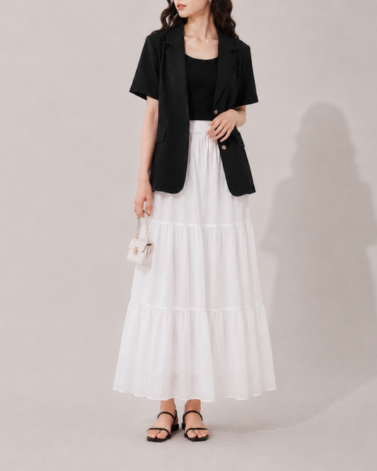【Airy Pleats Long Skirt】