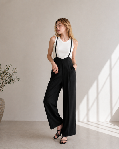 【Classy Form Suspender Pants】