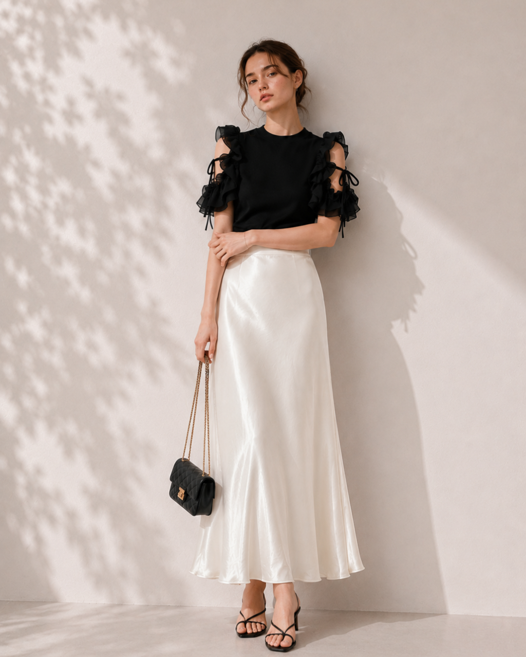 Satin-Like Flare Skirt