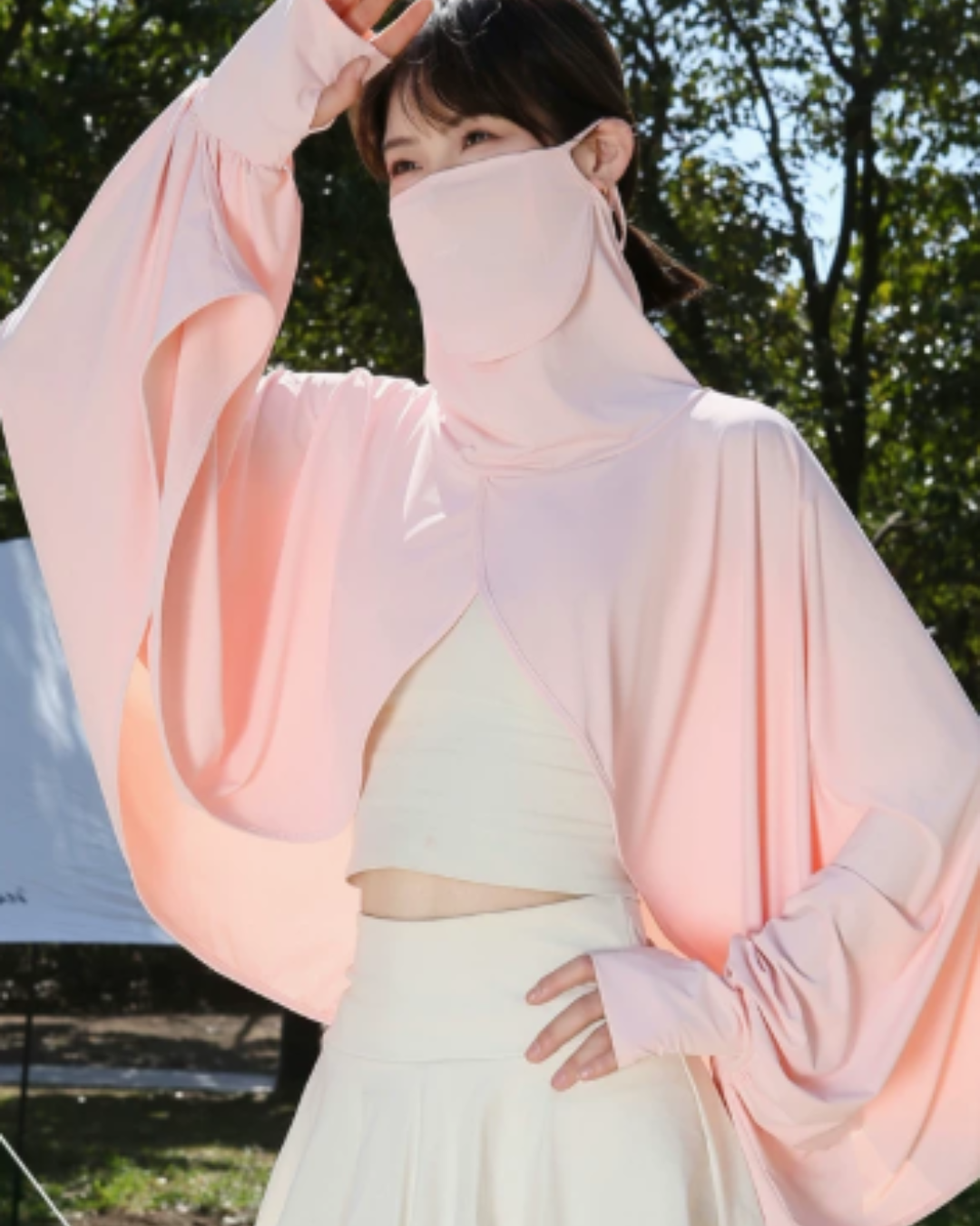 UVカットフェイスカバーポンチョ