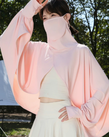 UVカットフェイスカバーポンチョ