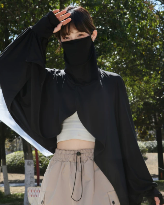 UVカットフェイスカバーポンチョ