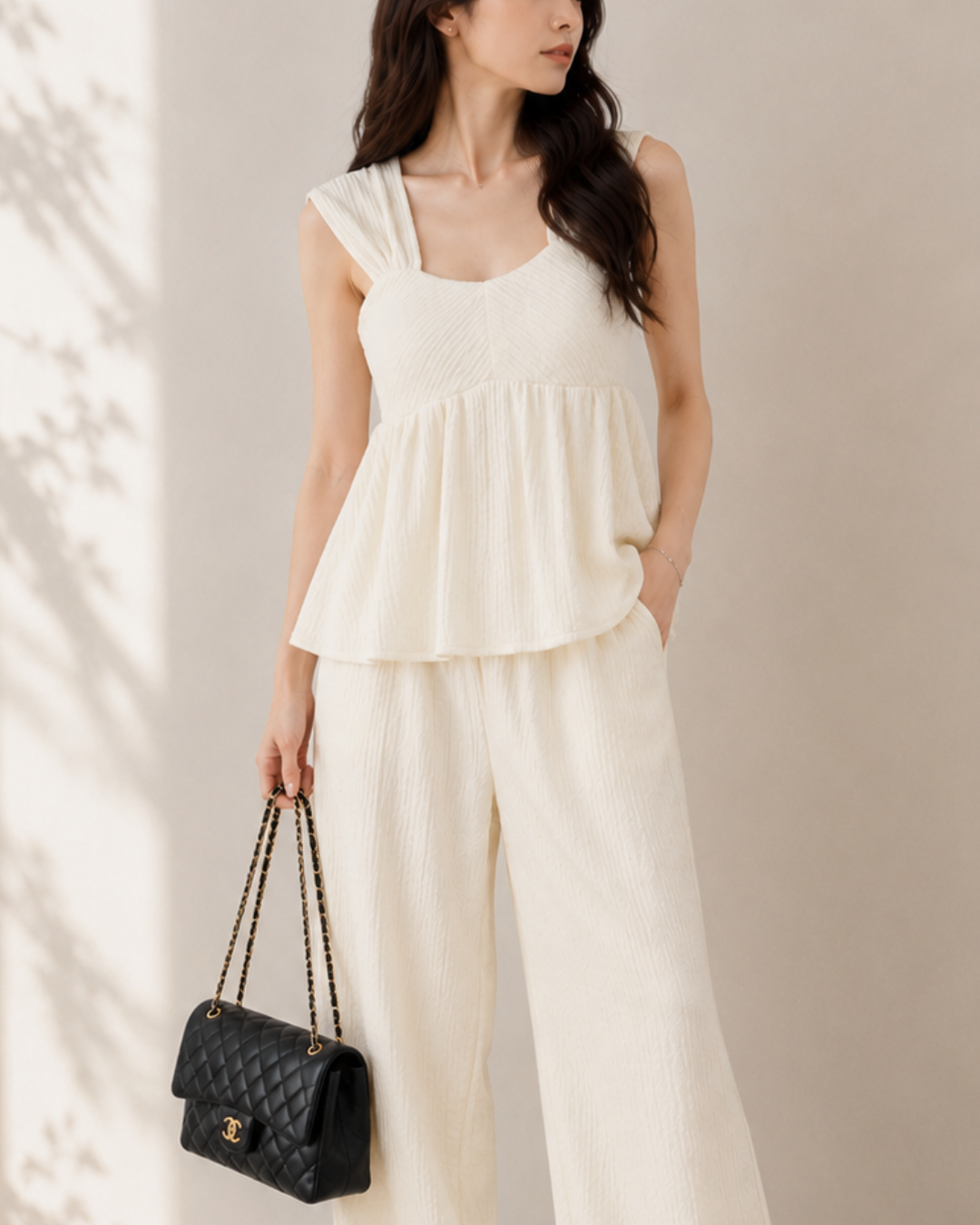 Luxe シャーリングキャミSET