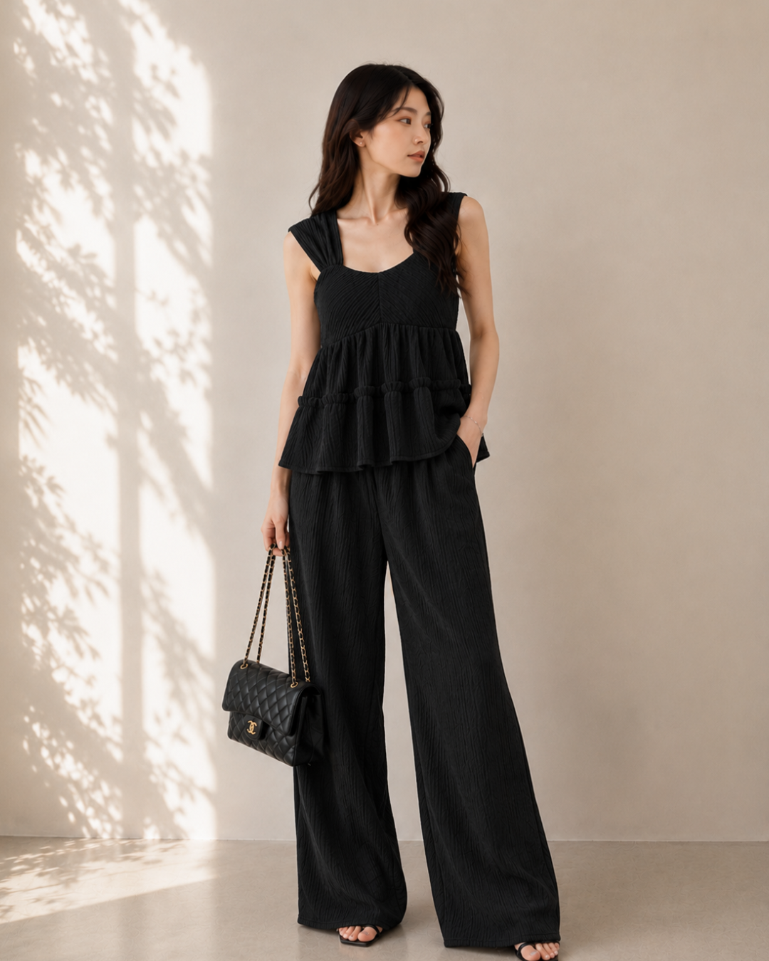 Luxe シャーリングキャミSET