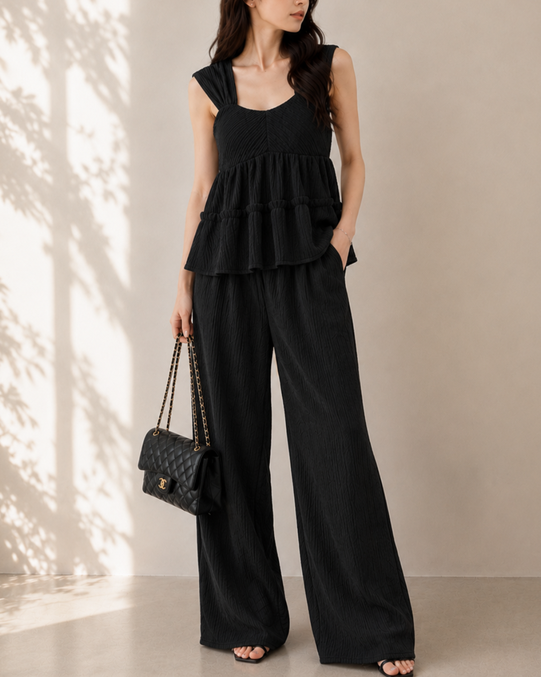Luxe シャーリングキャミSET