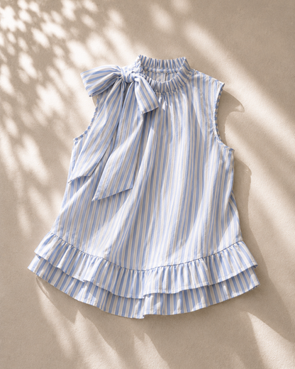 Ribbon Stripe フリルブラウス