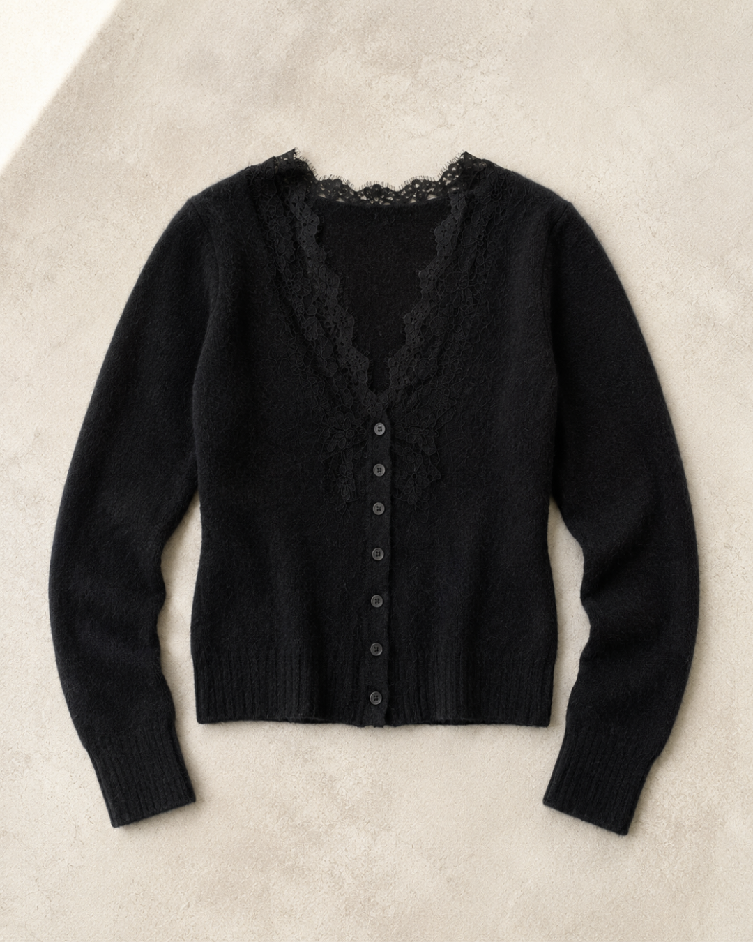 Lace Éclat レーストリムニットカーディガン