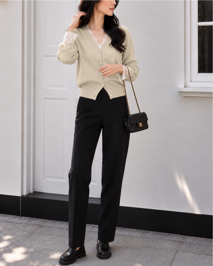 レースレイヤードcardigan
