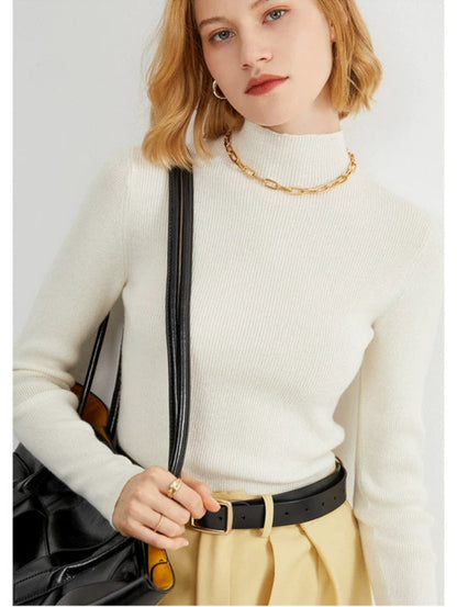 Soft Touch High Neck Knit Top【mocha brown 最短発送】