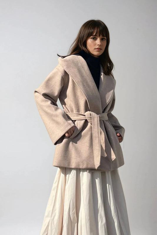 Chic Cozy Hooded Wrap Coat