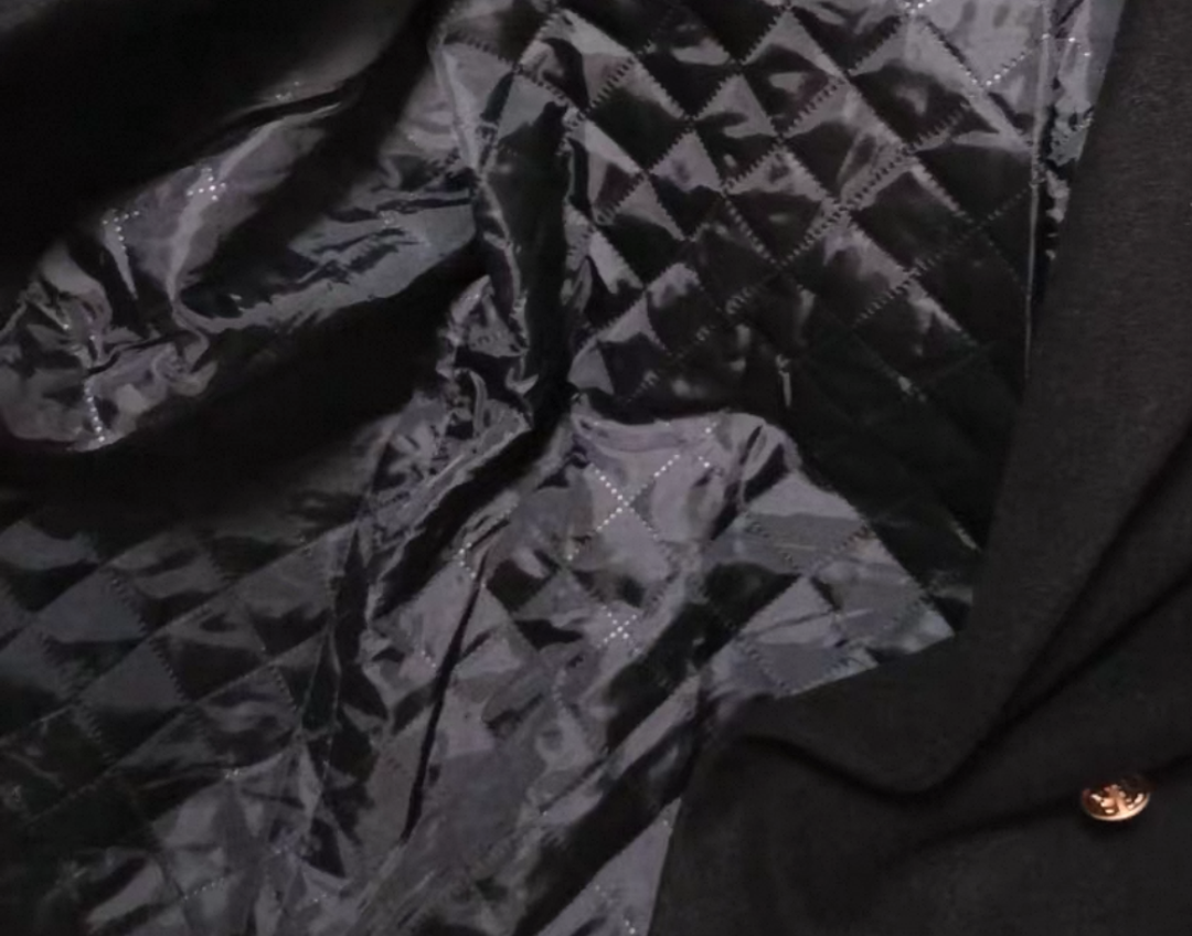 Quilted Golden Button Tailored Coat