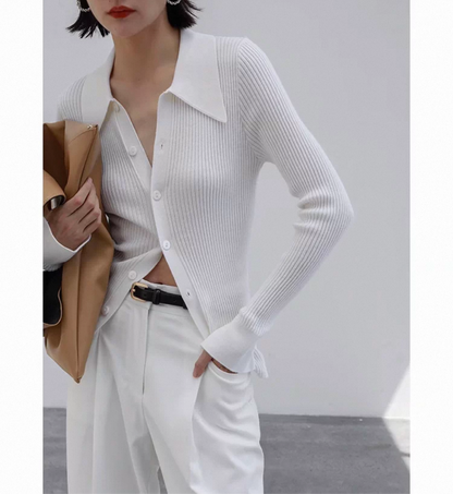 Premium Polo Knit Cardigan