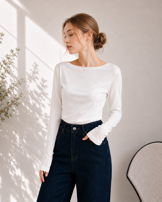 Smooth Fit Boat Neck Top