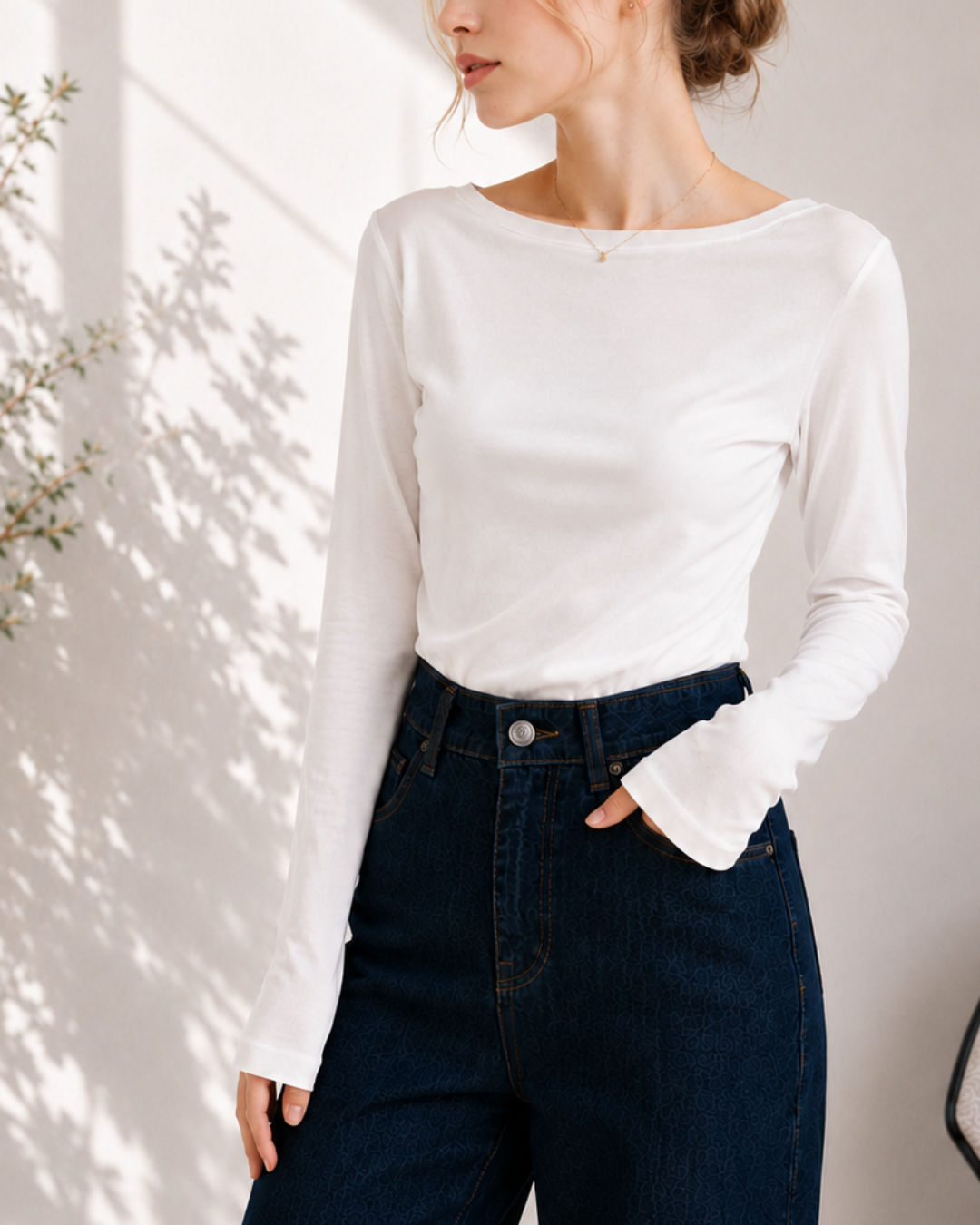 Smooth Fit Boat Neck Top