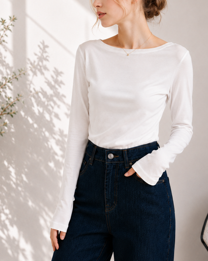 Smooth Fit Boat Neck Top