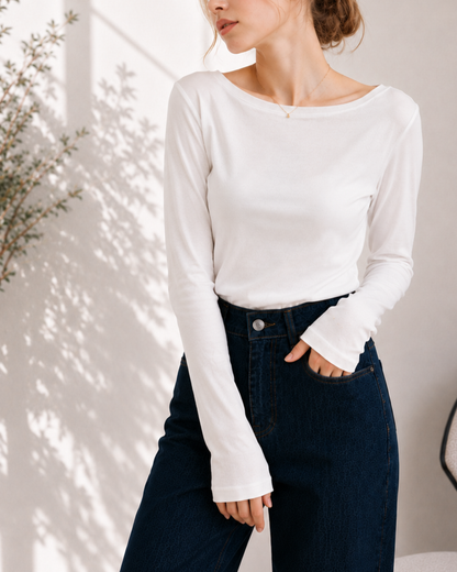 Smooth Fit Boat Neck Top