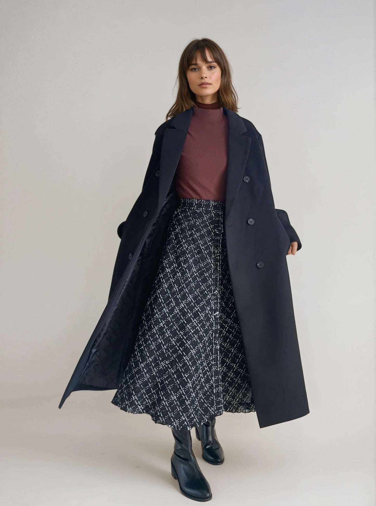 Premium Wool Blend Long Coat