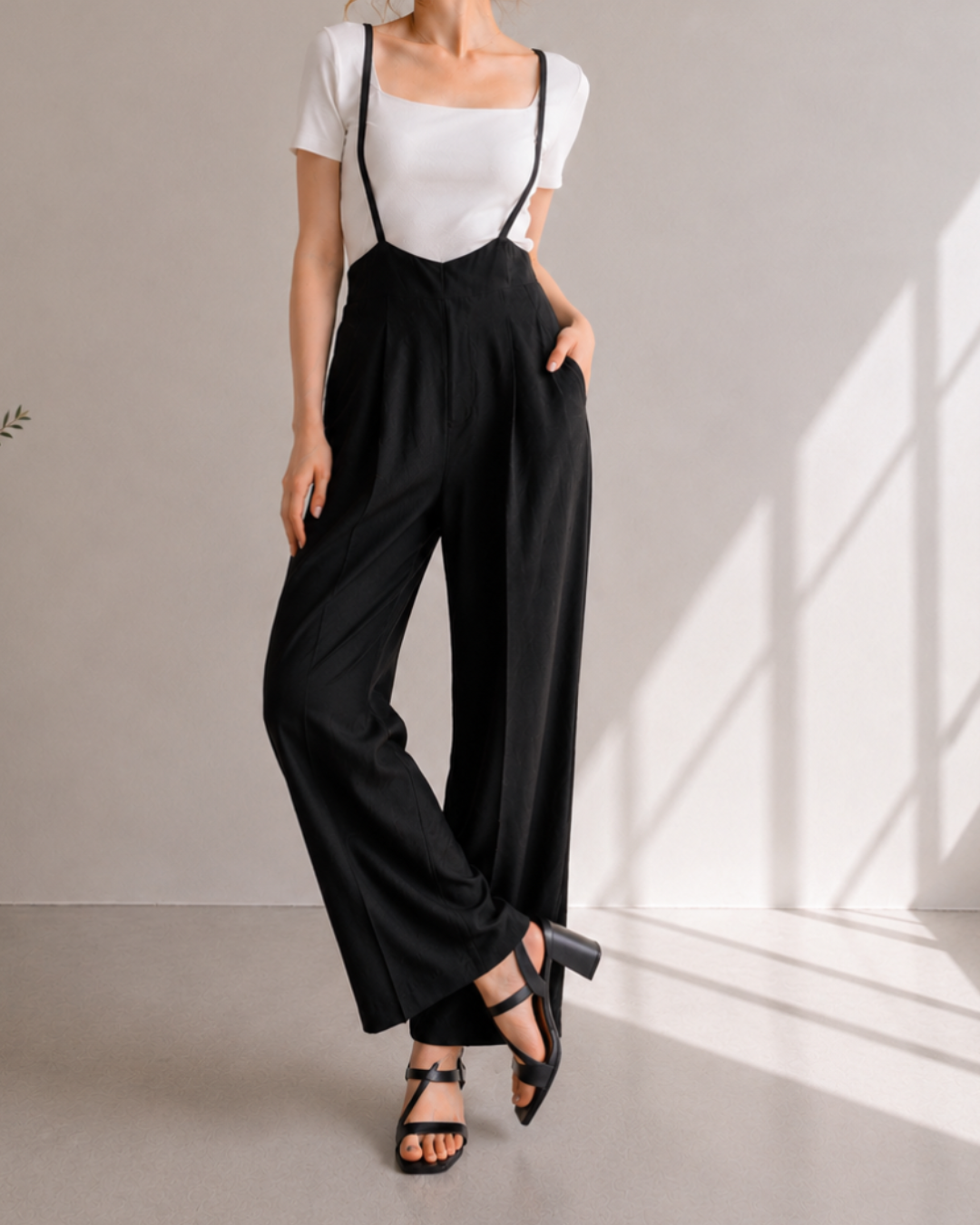 【Classy Form Suspender Pants】