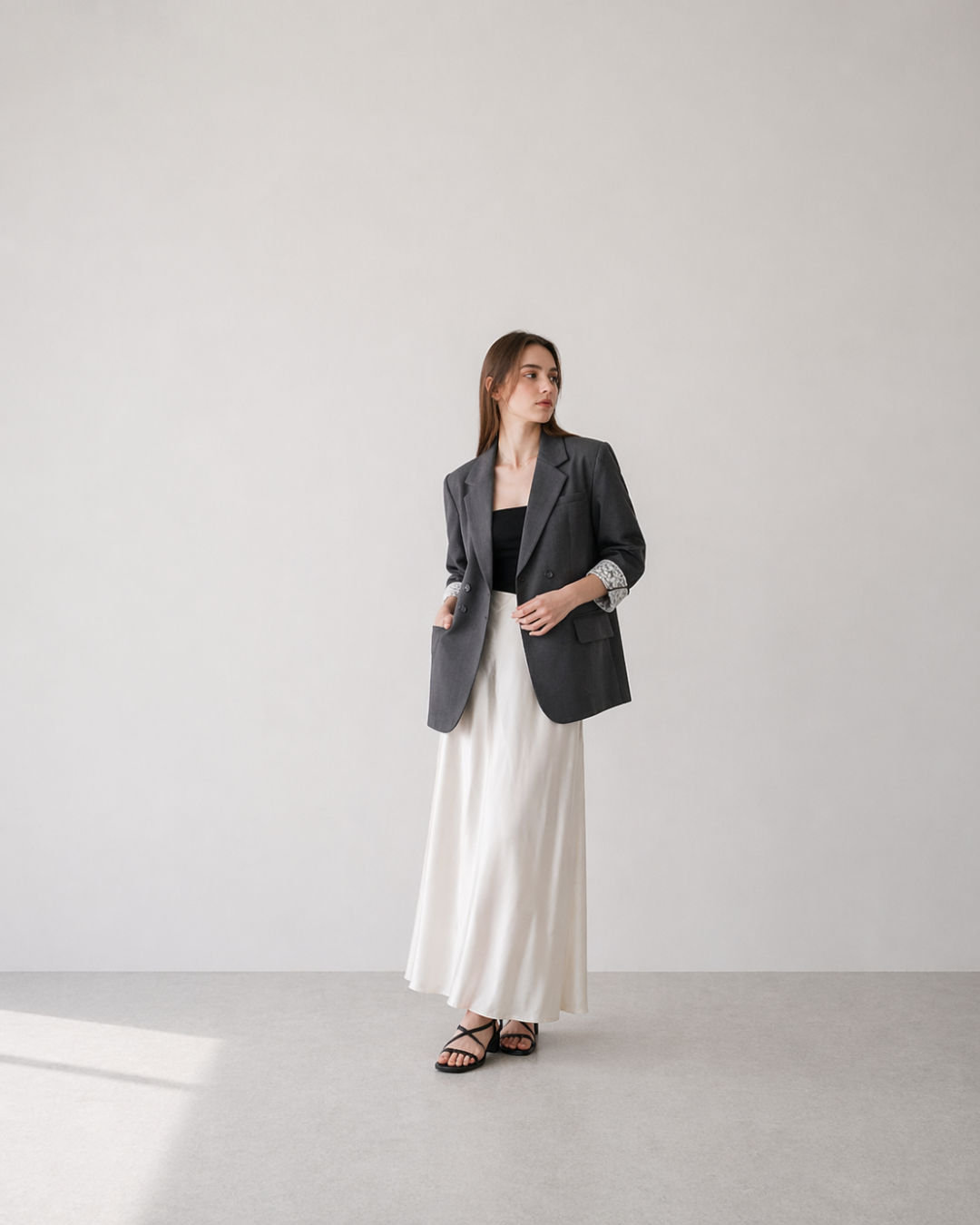 Satin-Like Flare Skirt