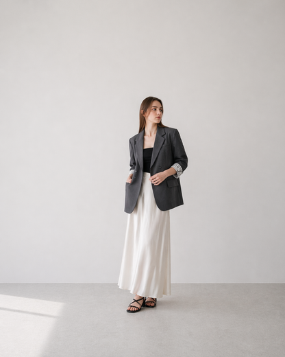 Satin-Like Flare Skirt