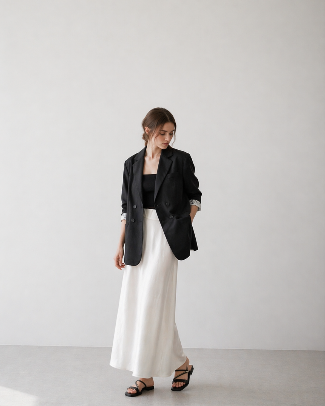 Satin-Like Flare Skirt