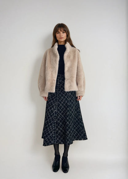 【Sサイズ最短発送あり】Fringe Tweed Flare Skirt