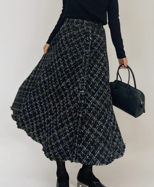 【Sサイズ最短発送あり】Fringe Tweed Flare Skirt