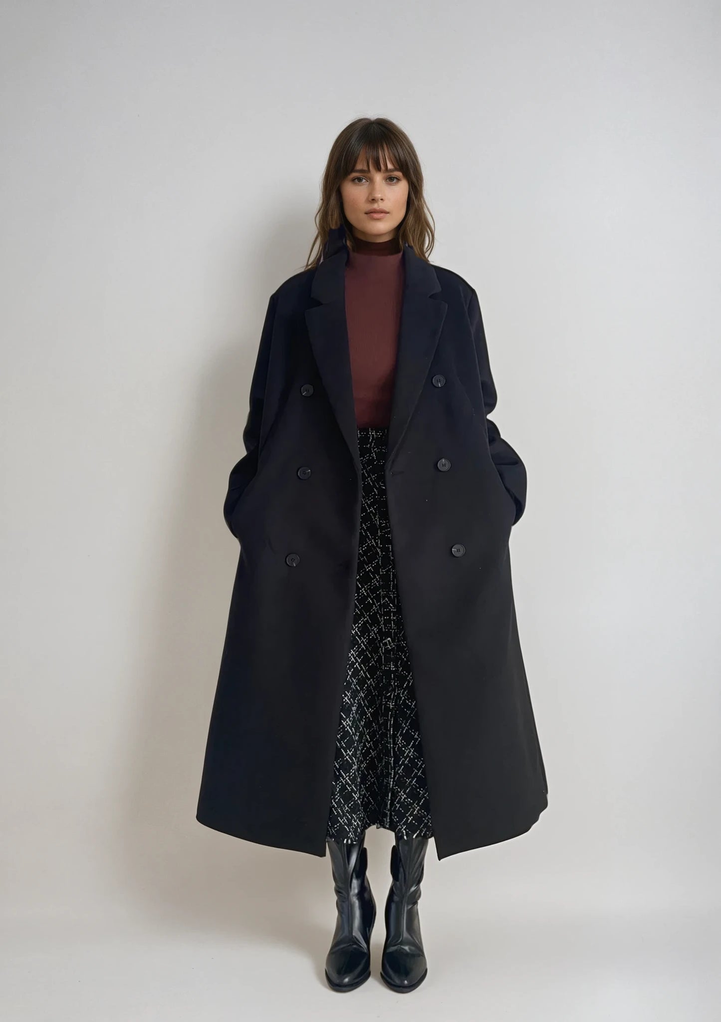 Premium Wool Blend Long Coat