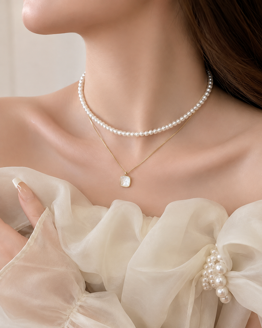 Élodie Layered パールネックレス２ピースSET