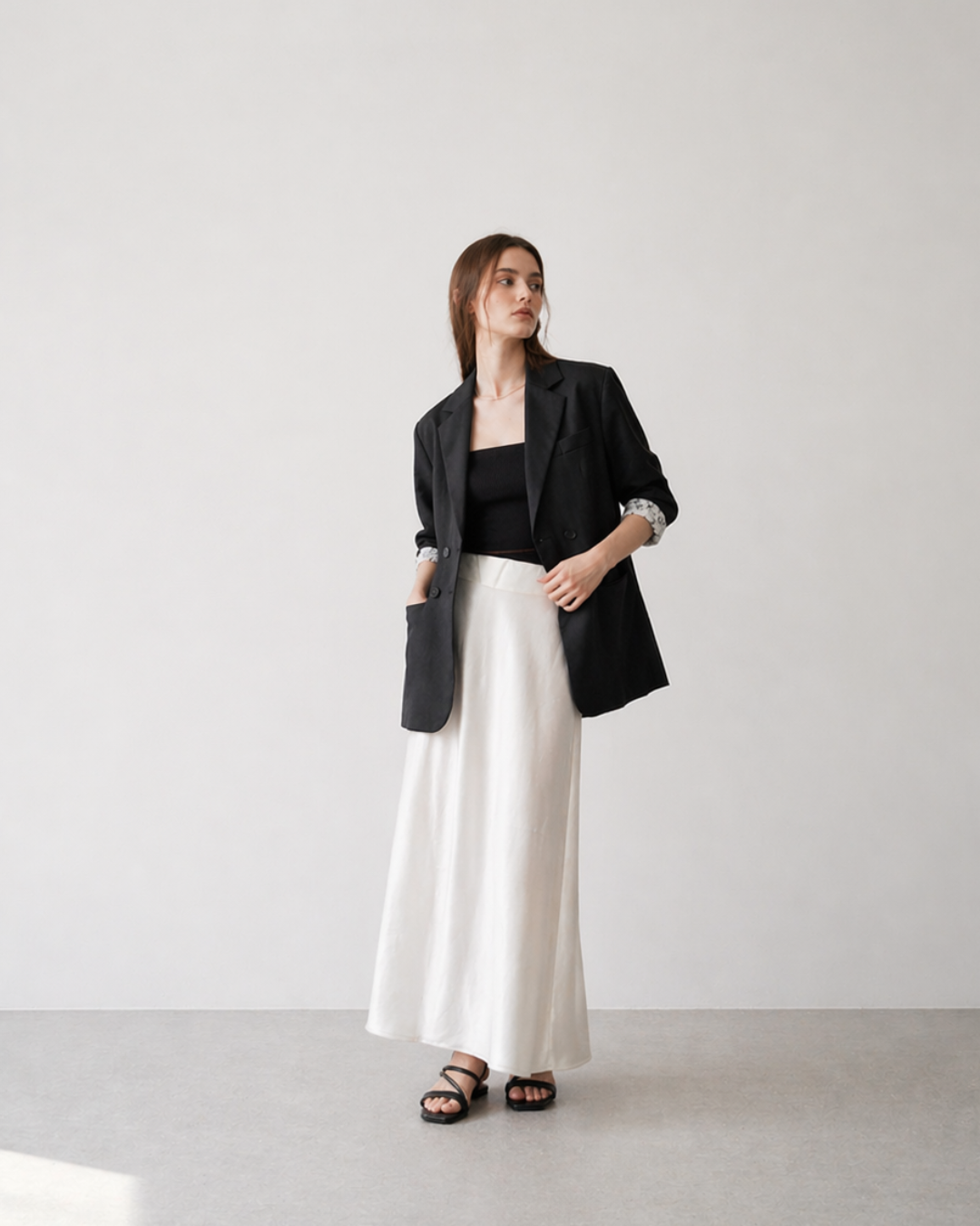 Satin-Like Flare Skirt