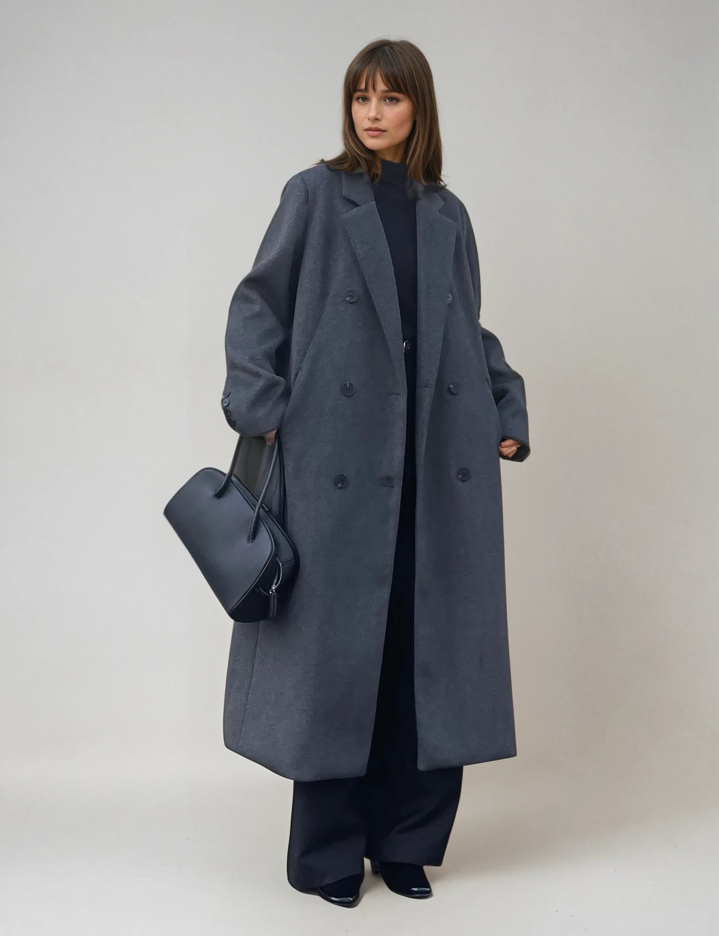 Premium Wool Blend Long Coat【GraySサイズ最短発送あり】