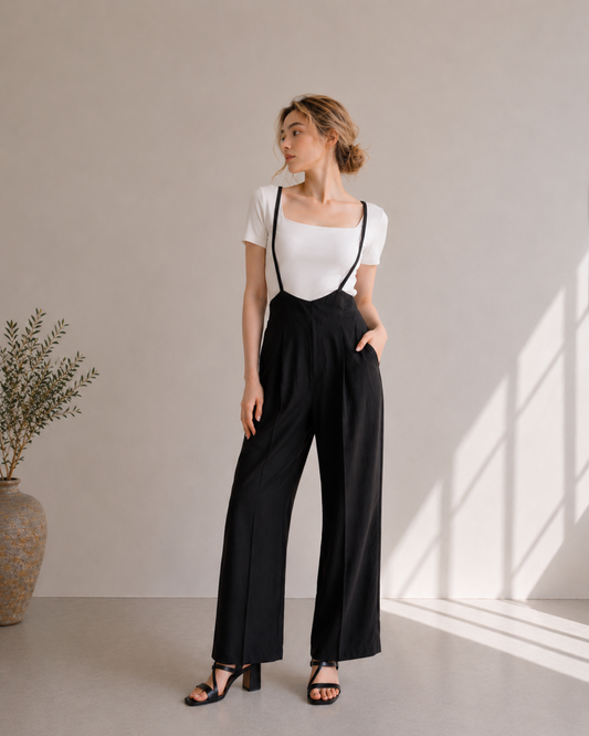 【Classy Form Suspender Pants】