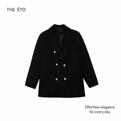 Quilted Golden Button Tailored Coat