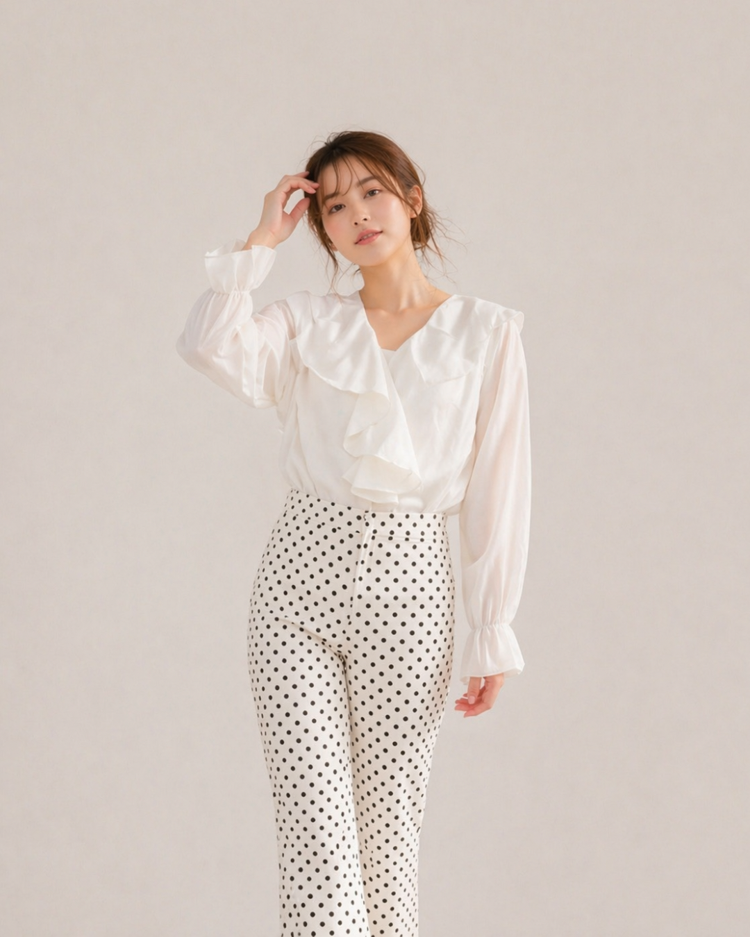 Ruffle V-Neck Blouse