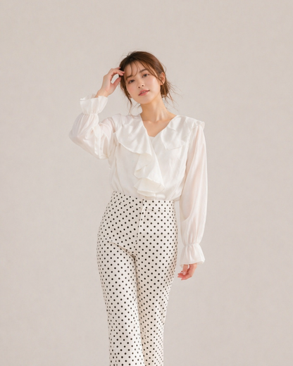 Ruffle V-Neck Blouse