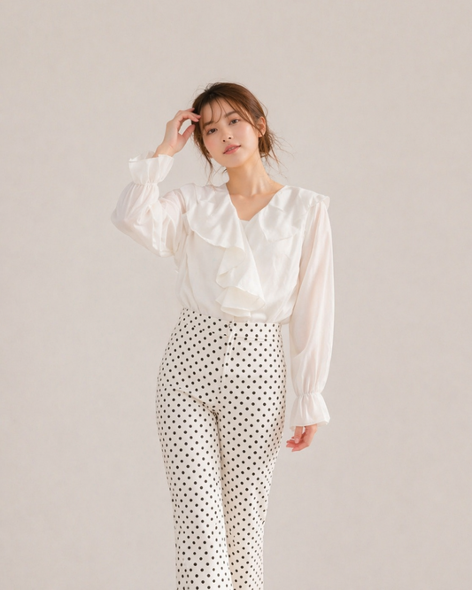 Ruffle V-Neck Blouse