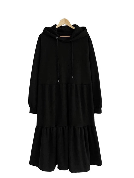 Tiered Hoodie Long Dress
