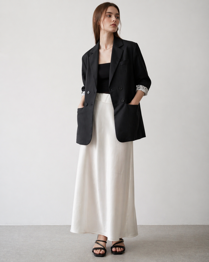 Satin-Like Flare Skirt