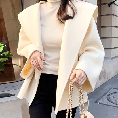 Chic Cozy Hooded Wrap Coat