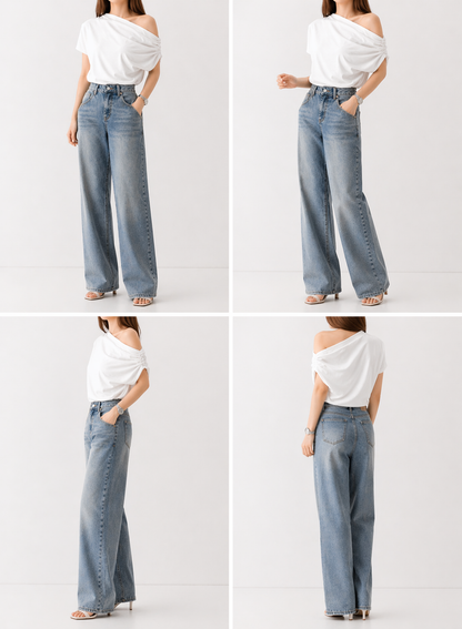 Draped One-Shoulder Top
