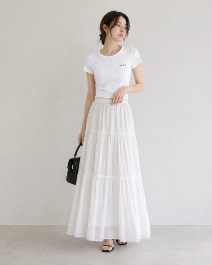 【Airy Pleats Long Skirt】