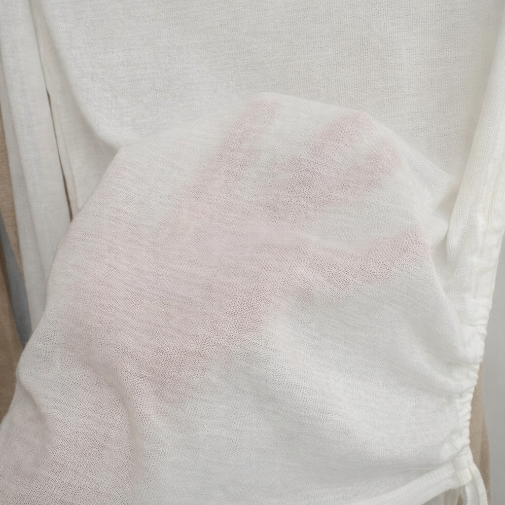 Sheer Draped Side-Drawstring Top