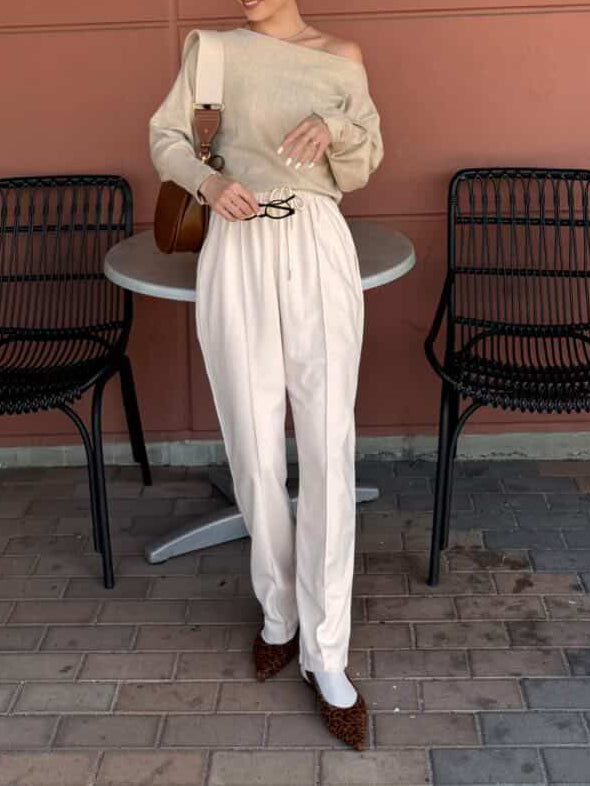 Spring Soft Off-Shoulder Knit